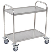 Carrello Cucina 2 Ripiani con Ruote ¨C Xylo ¨C Acciaio Inox 80x45x82cm Argento