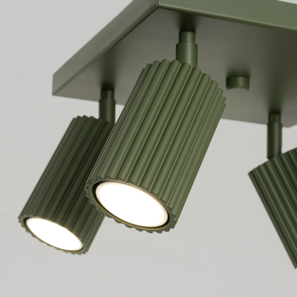 Lampada da soffitto KARBON 4 verde oliva