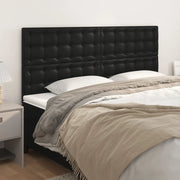 Testiera-Testata-Testiera Decorativa Nera 160x5x118/128 cm in Similpelle 726159