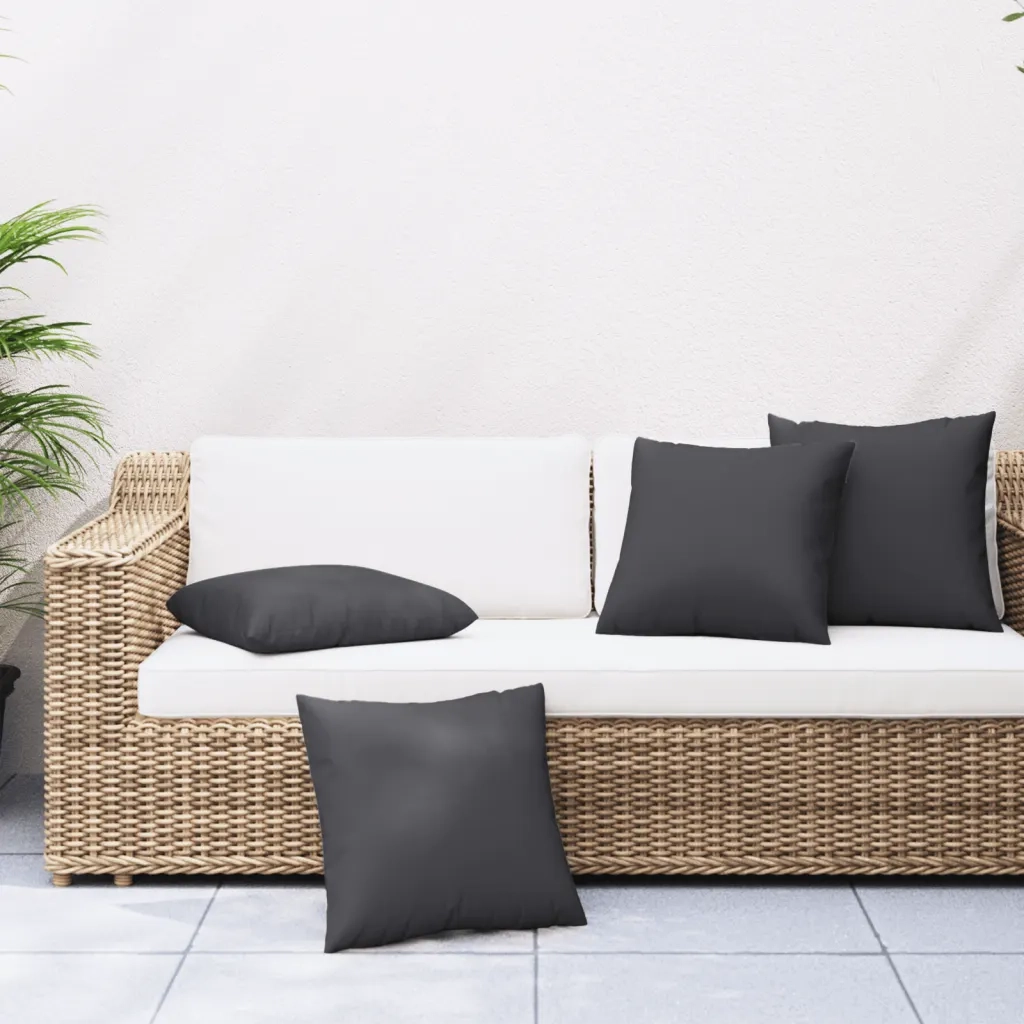 Cuscini per Divano 4 pz Neri 40x40 cm in Tessuto 360366