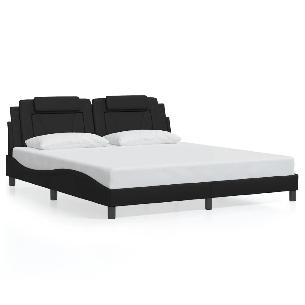Giroletto Viana con LED senza Materasso Nero 180x200 cm 3214036