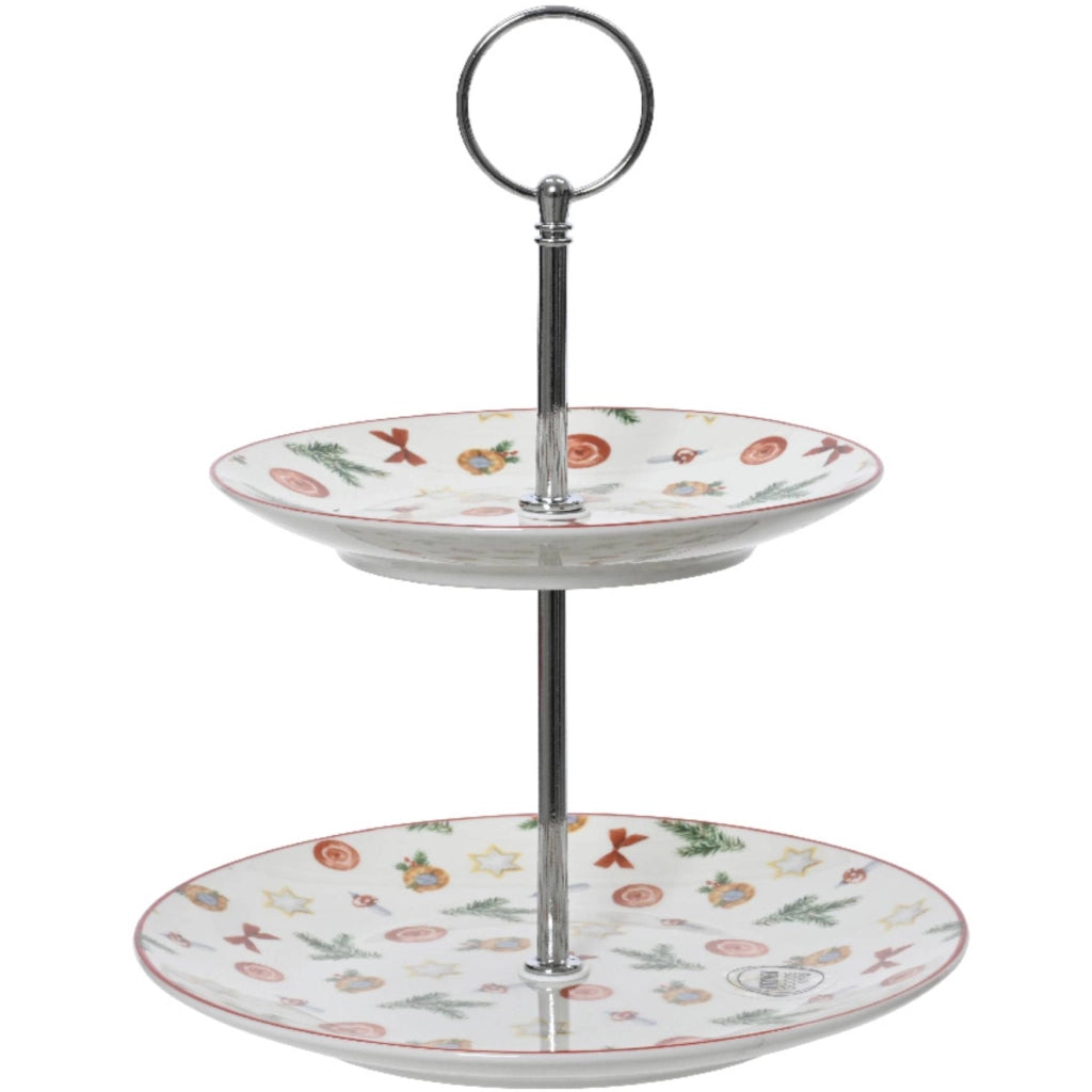 Etagere 2 ripiani con albero natalizio