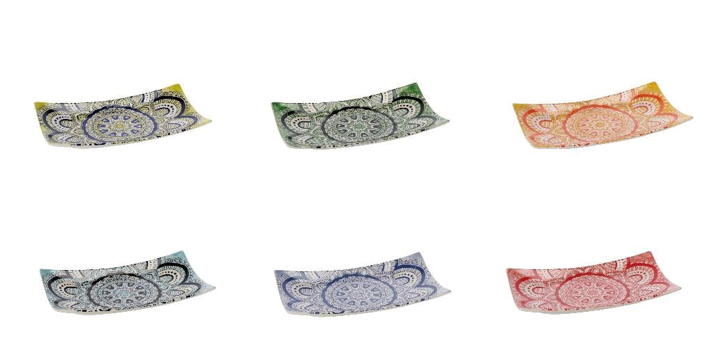 Piattino Vassoio in Ceramica Rettangolare Cruz 27,5 x 15,5 cm 6 Colori