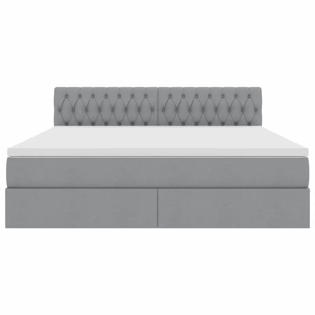 Letto con contenitore e materasso Grigio chiaro 180 x 200 cm