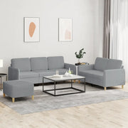 Set di Divani 3 pz con Cuscini Grigio Chiaro in Tessuto 3202126
