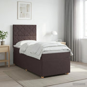 Letto box spring con materasso Marrone Scuro 100 x 200 cm 3453826