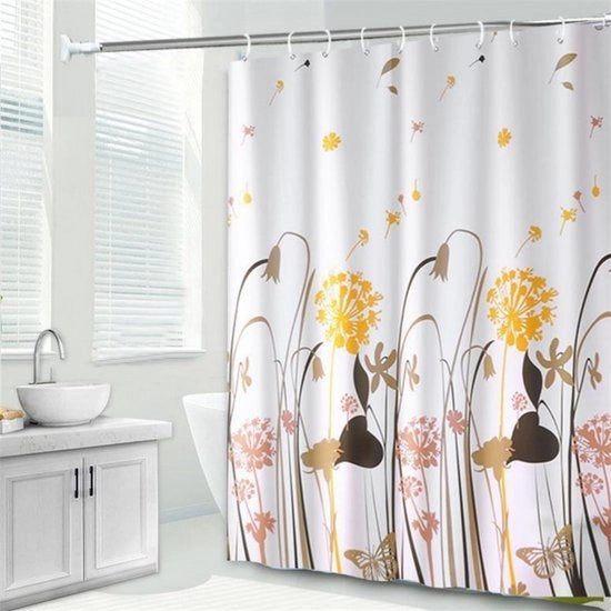 Douchegordijn Anti Schimmel - 180 x 200 cm - Materiale Antibacteriale - Poliestere Lavabile - Impermeabile - Idoneo per Bagno e Vasca da Bagno