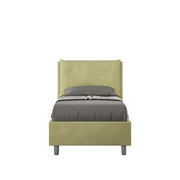 Letto singolo senza rete imbottito 80x200 microfibra tè verde Appia