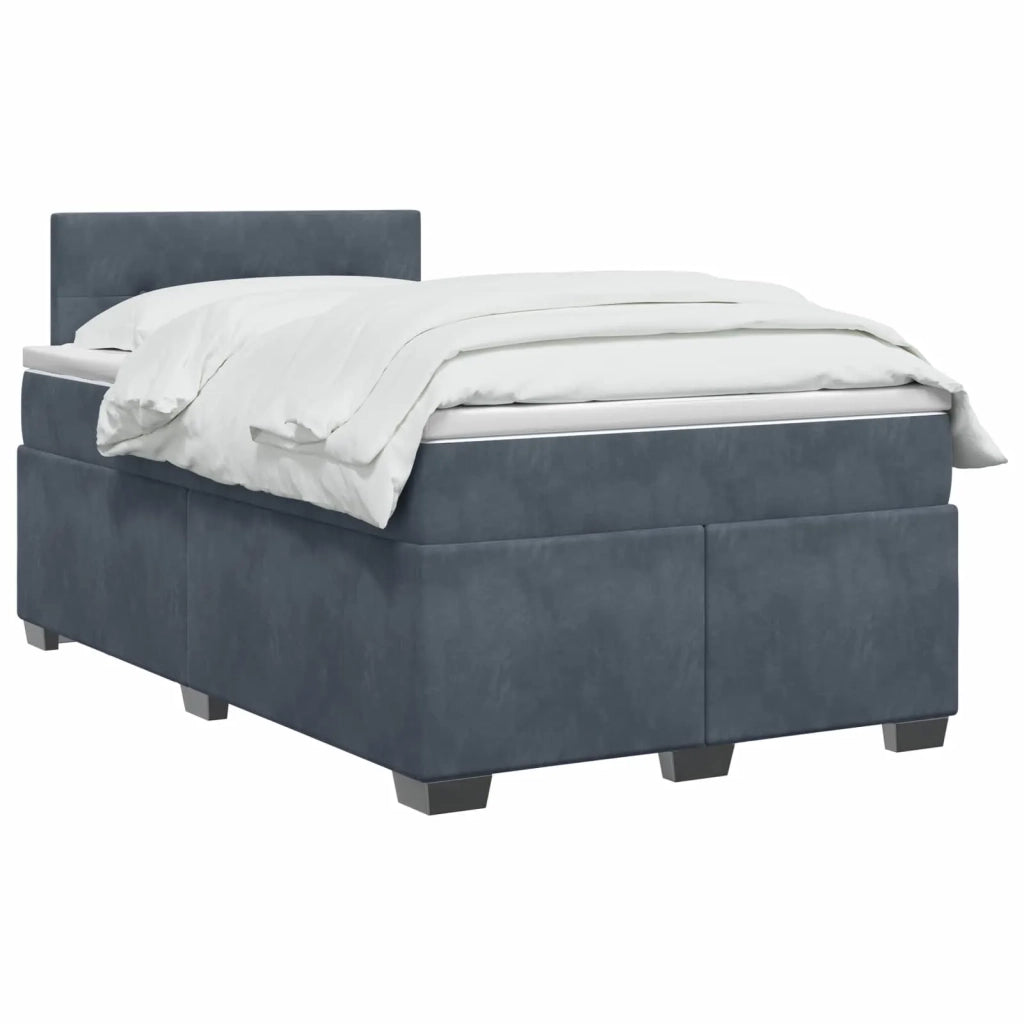 Letto con Box Spring, Materasso e LED Grigio Scuro 120 x 190 cm 3452139