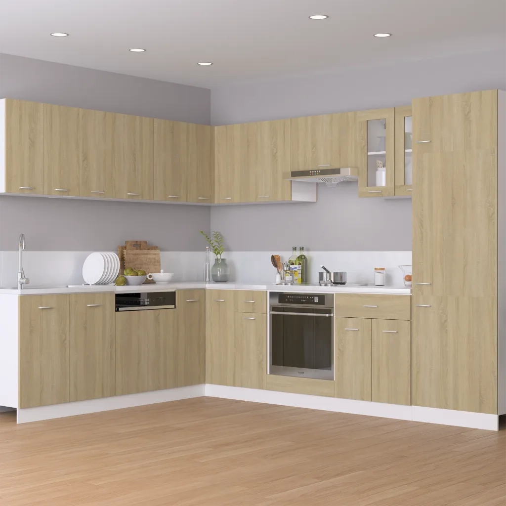 Armadio pensile | Mobile Pensile con Vetro ¡°Lyon¡± Rovere Sonoma 60x31x60 cm