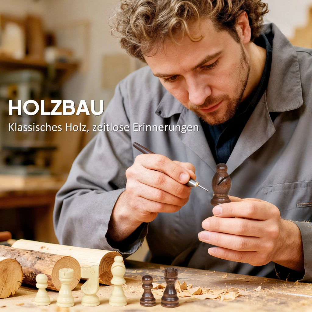 Set Giochi Scacchi e Dama Portatile ¨C Minimal ¨C Walnut