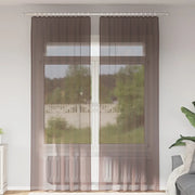 Tende in Voile con Linguetta 2 pz Marrone 4102265