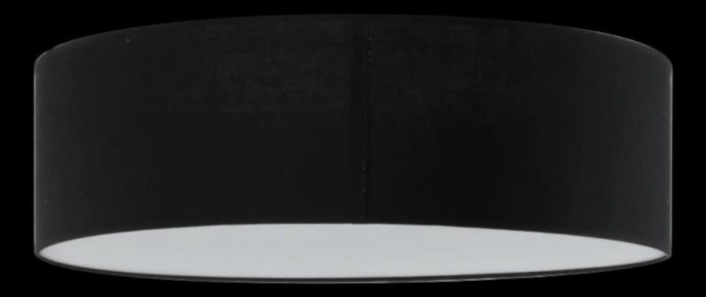 Plafoniera Lampex Iglo nera 50cm 3xE27 tessuto metallo