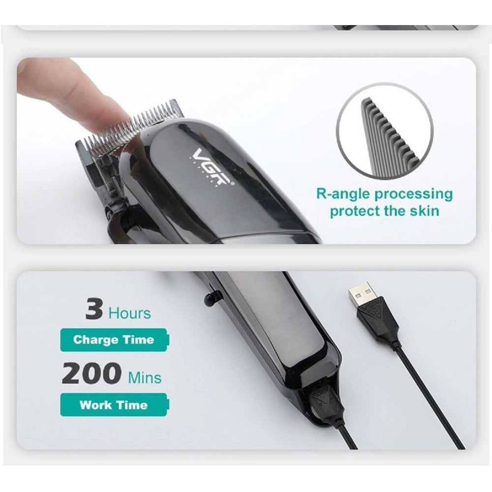 Tagliacapelli Professionale Con/senza Filo Con Display Led Rasoio Usb Vgr V-118