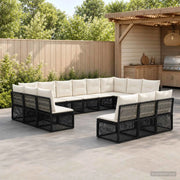 Set Divano da Giardino 13 pz Nero polyrattan 3434386