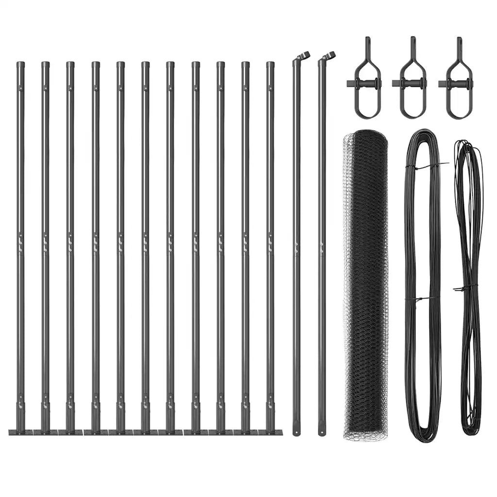 Palo della recinzione Grigio 25 x 1 m (rete da 13 mm) Acciaio