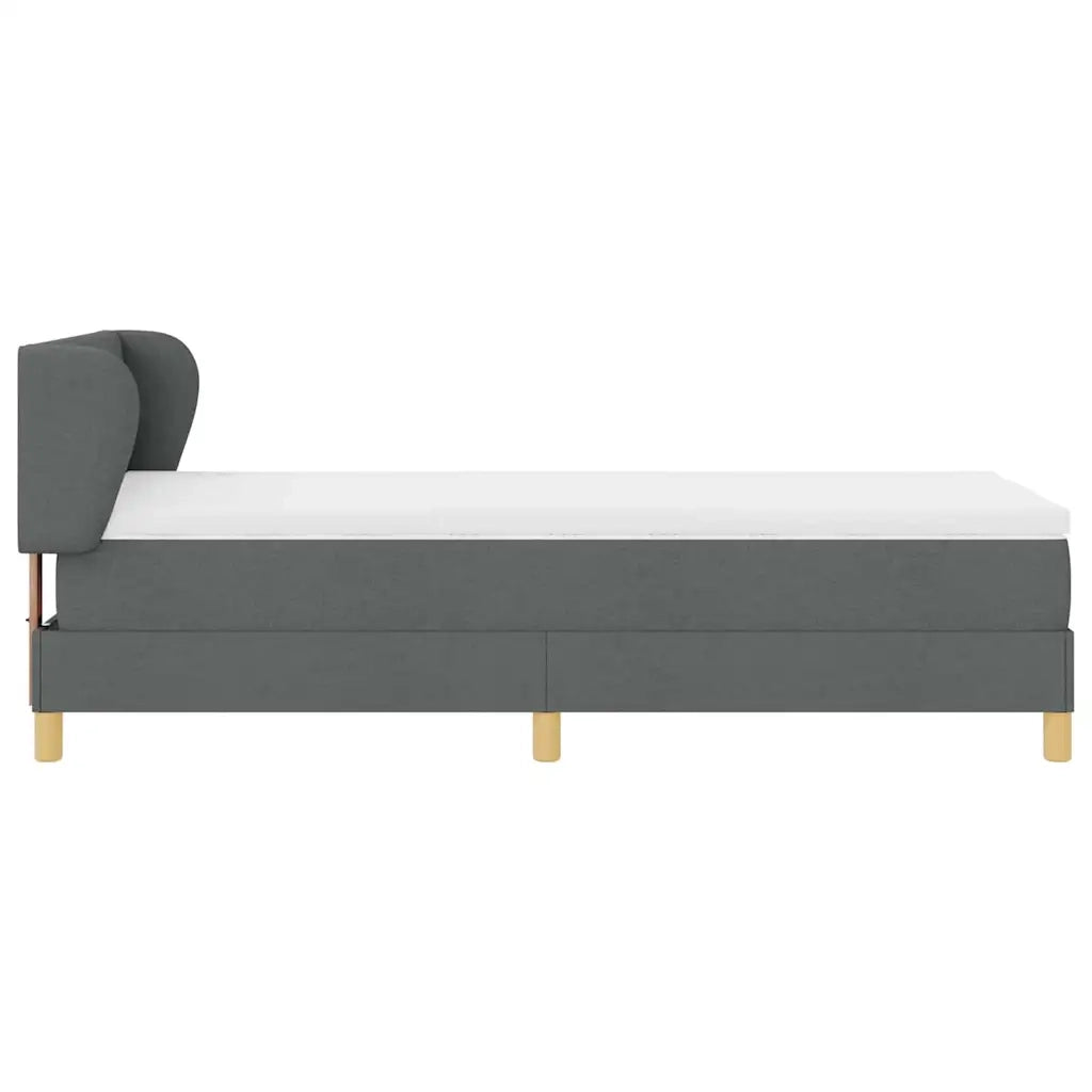 Letto a molle con materasso Grigio scuro 90 x 190 cm Tessuto 3340249
