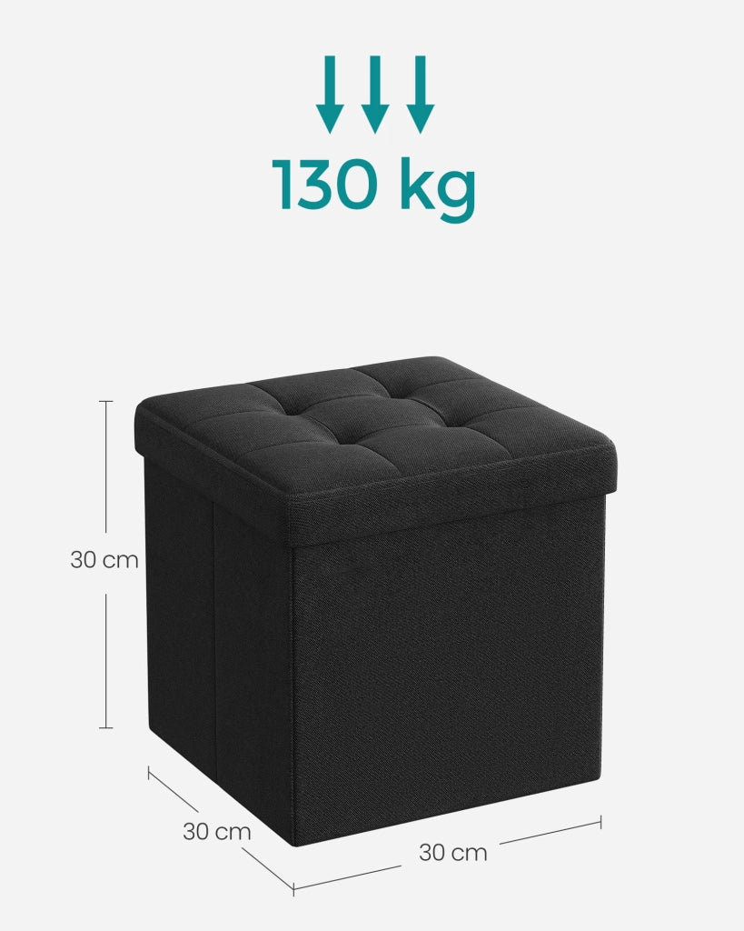 Valora PUFA - LSF028B01 Pouf Organizer Nero MDF Storage
