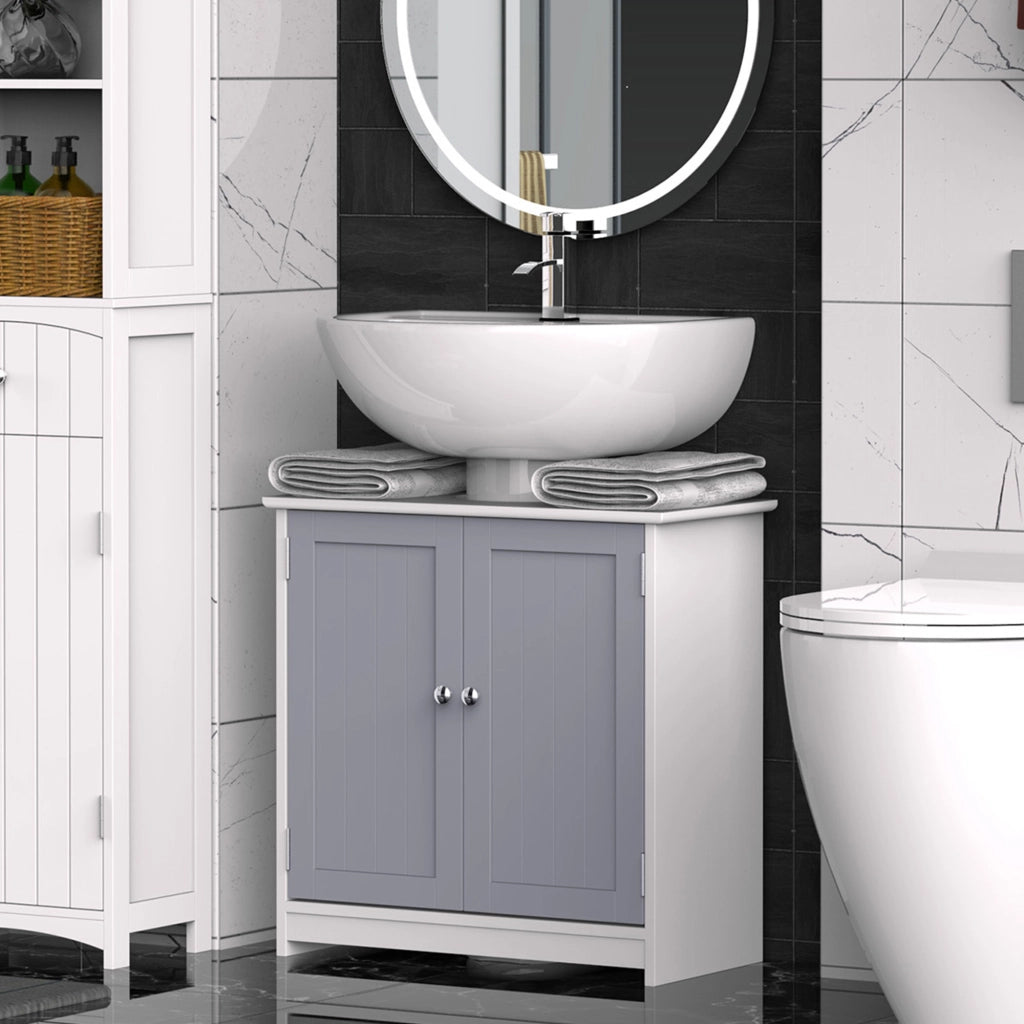 Mobile Bagno Sottolavabo ¨C Minimal ¨C Legno Grigio Bianco 60x30x60