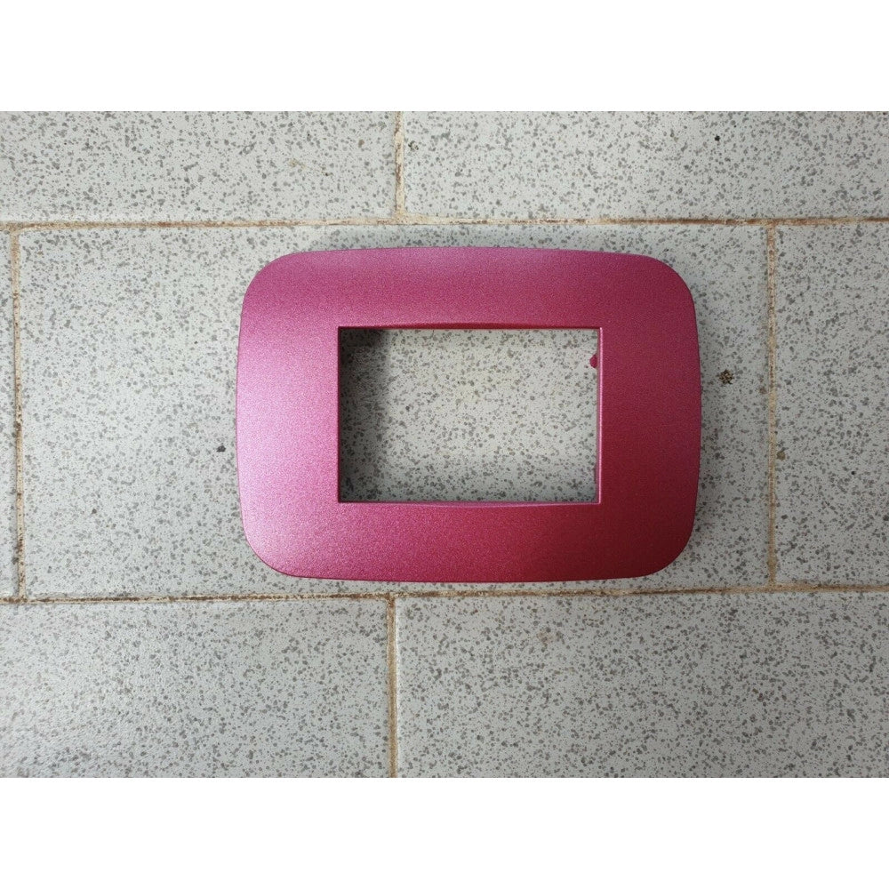 Trade Shop - Placca Placchetta Placchette Compatibili Per Serie Axolute Bticino Colorate Fori - Rosa Metallizzato -7 Fori     -