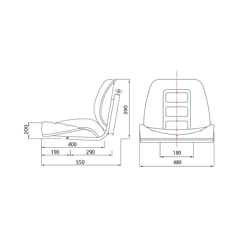 Sedile universale per trattore o carrello elevatore