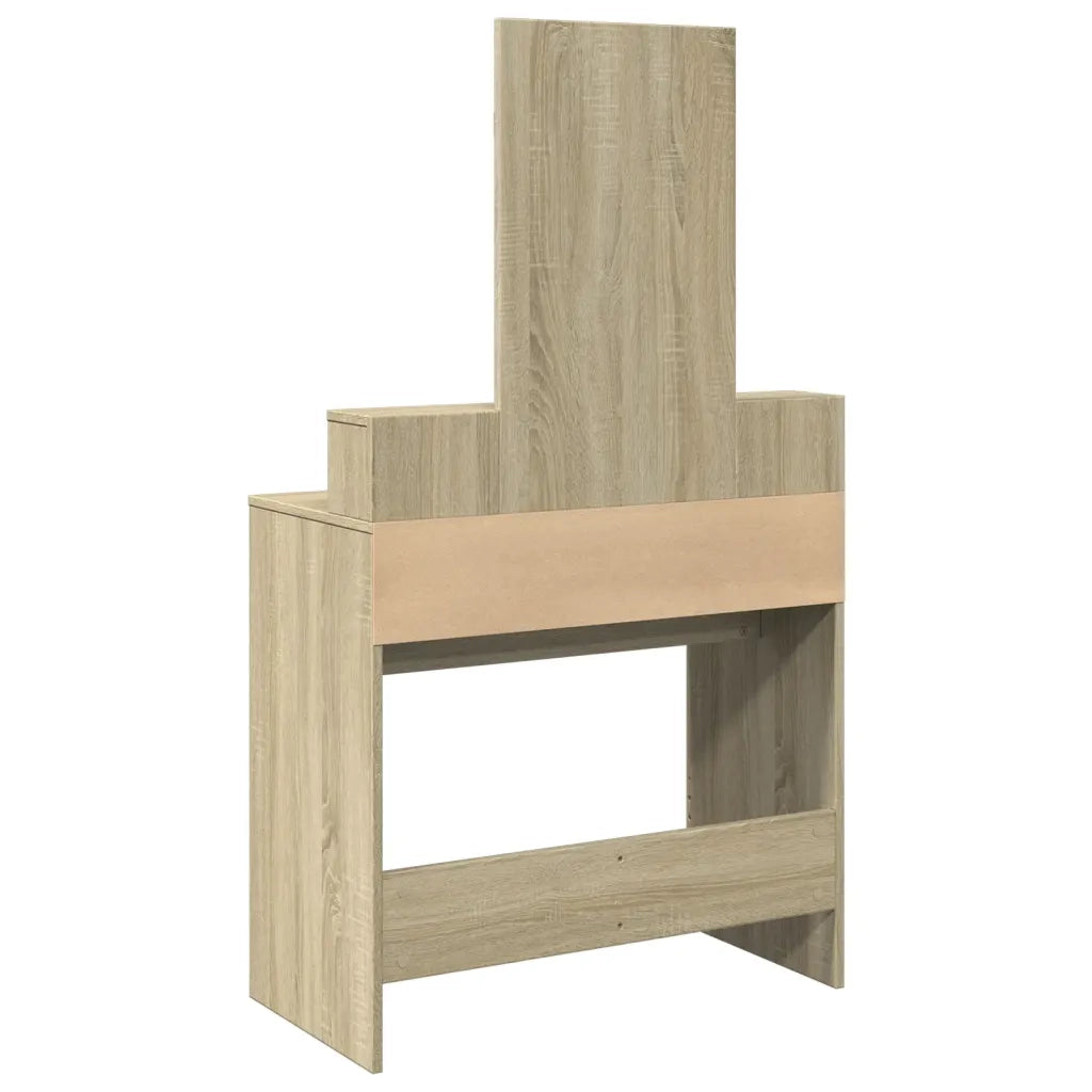 Toeletta | Tavolo da Trucco con Specchio Rovere Sonoma 80x41x144,5 cm