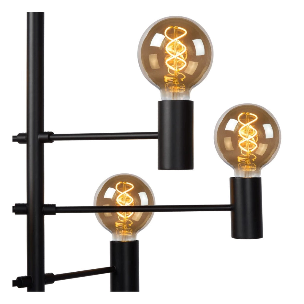 Lampadario Lucide Leanne 6 luci E27 nero industriale