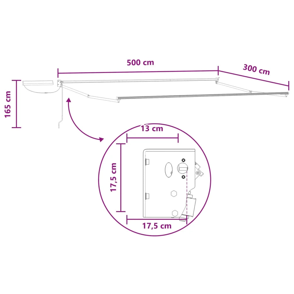 Tettuccio Elettrico Retrattile Grigio chiaro e bianco 5 x 3 m 3426372