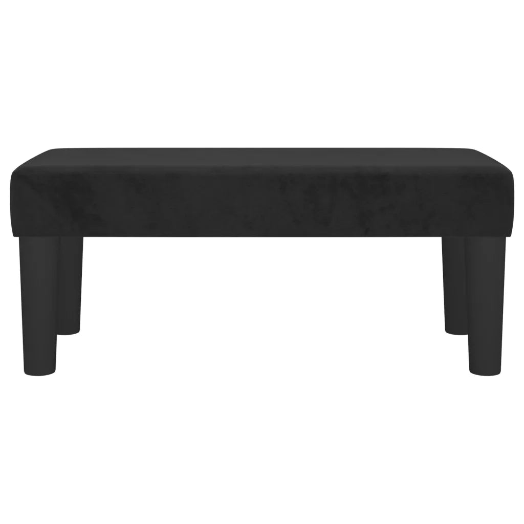 Panca-Sgabello Nera 70x30x30 cm in Velluto