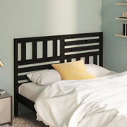 Testiera per Letto Nera 126x4x100 cm in Legno Massello di Pino 814138