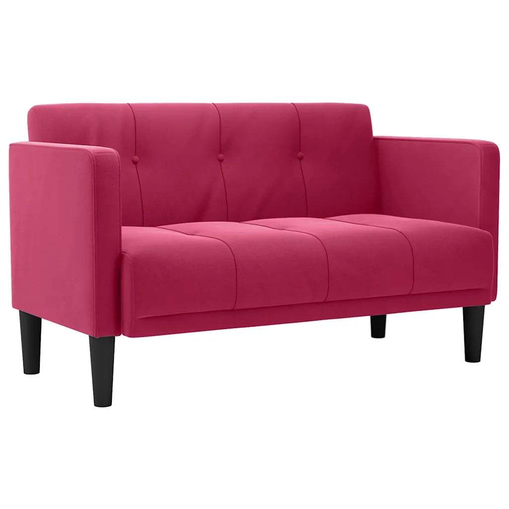 Divano Divanetto-Sofa Rosso Vino 111 cm in Velluto