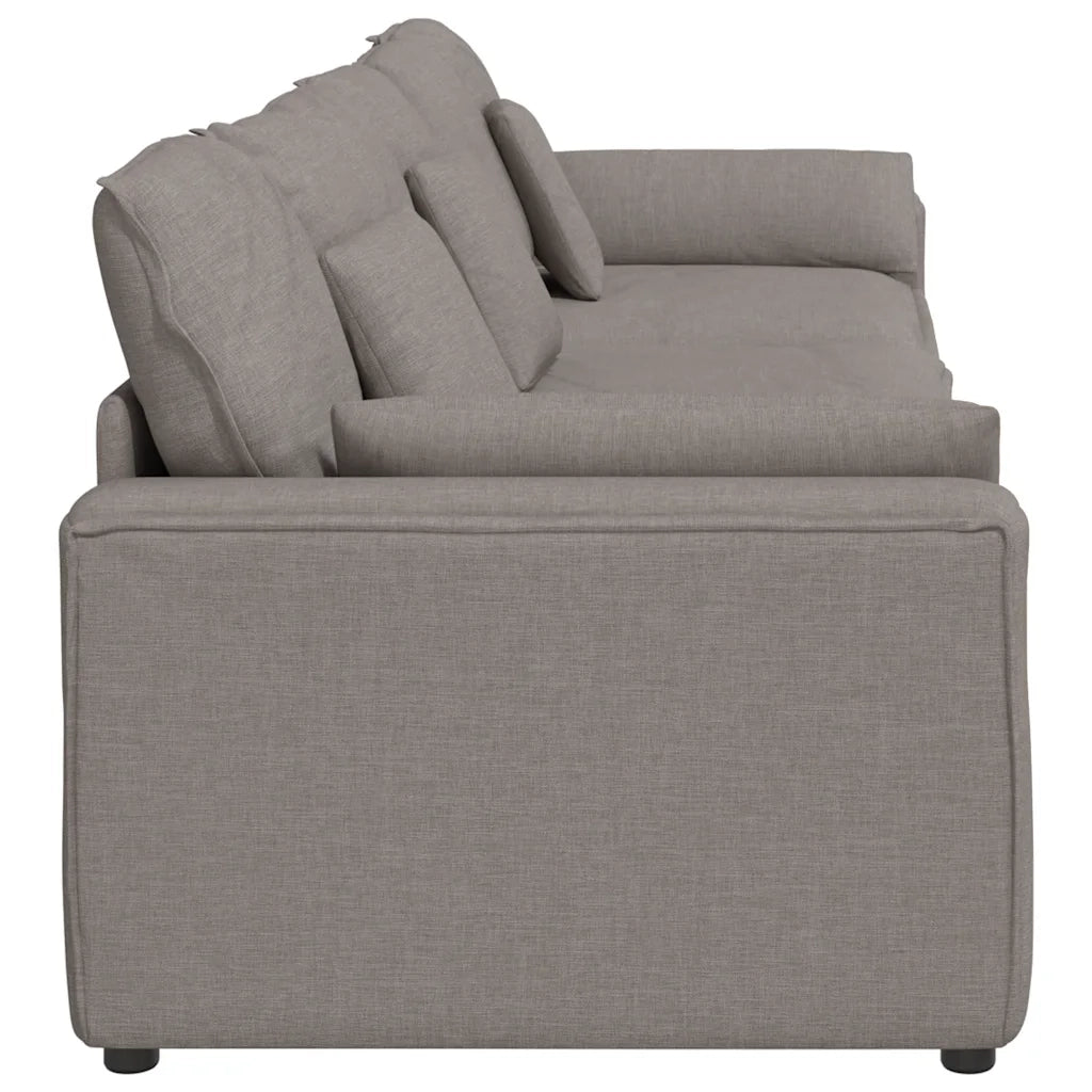 Divano Modulare con Cuscini Tortora 3321092