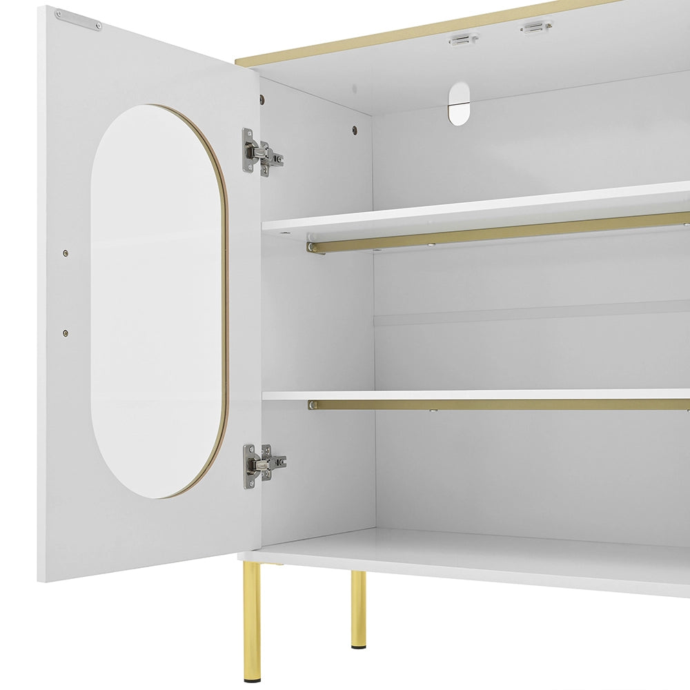 Buffet - Xylo - 2cass/2porte vetro bianco/dorato
