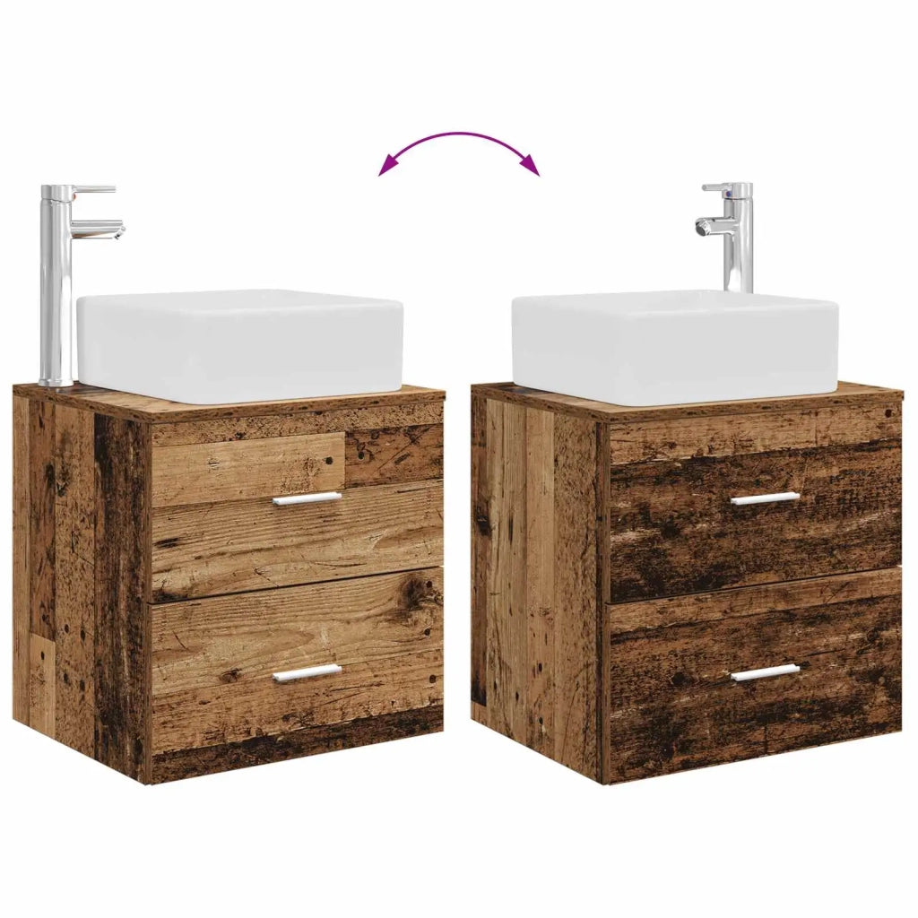 Set di mobili per il bagno 2 pz Legno antico 3403902