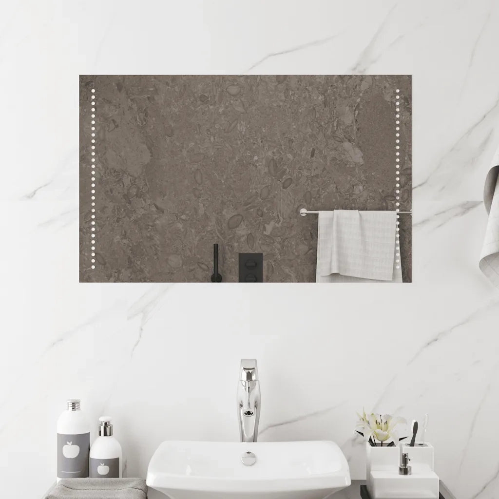 Specchio da Bagno con Luci LED 80x50 cm 151729