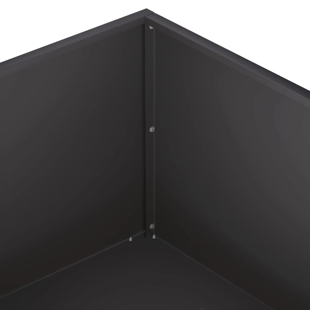 Vaso da giardino 2 pz Nero 80 x 80 x 30 cm 8005065