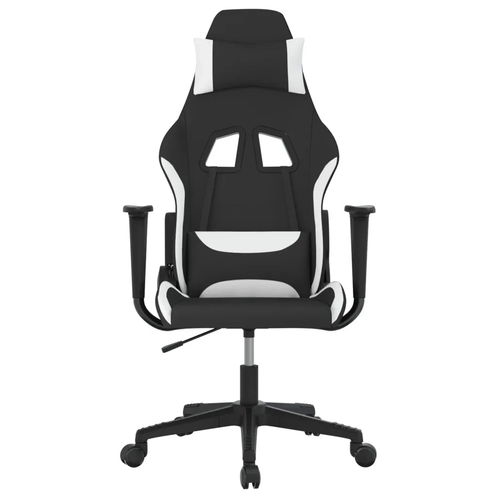 Sedia da Gaming Nero e Bianco in Tessuto 3143740
