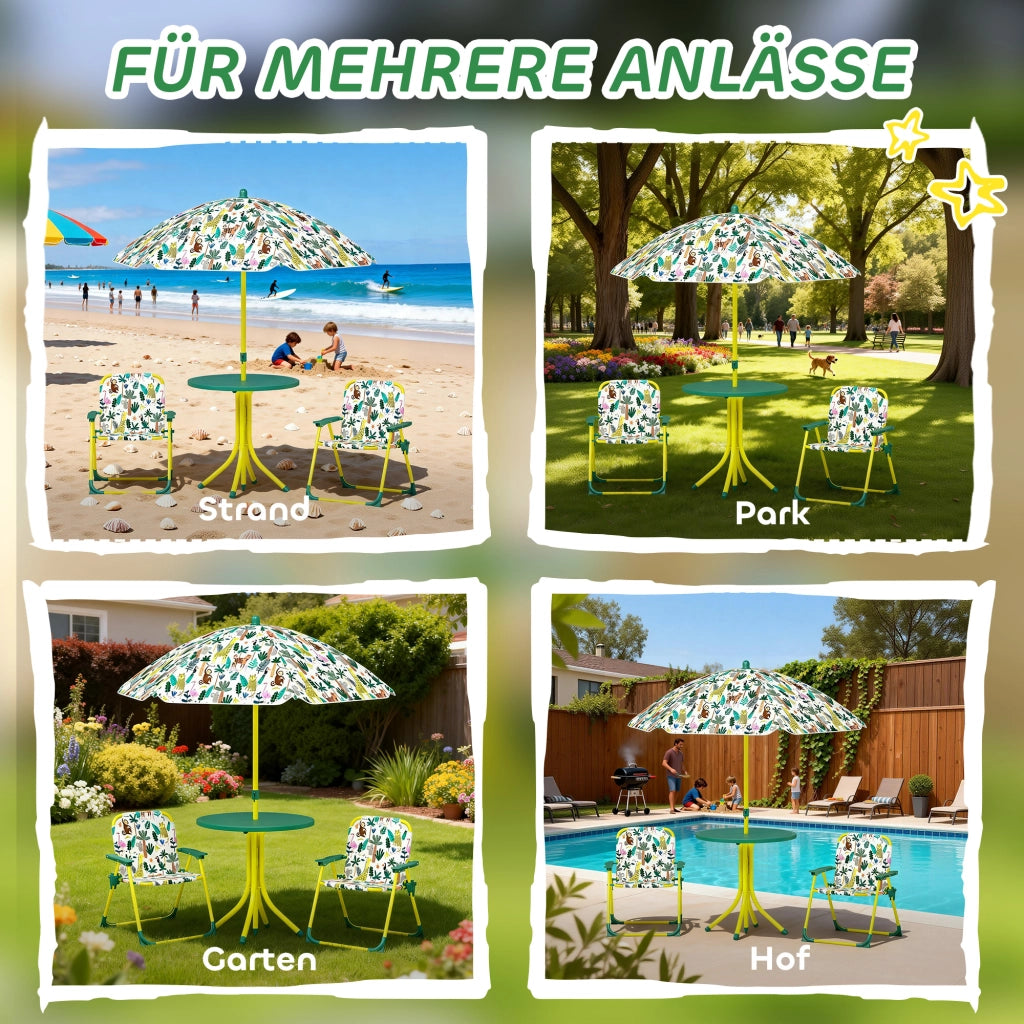 Set tavolo e sedie bambini ¨C zephmum ¨C 4 pezzi, verde