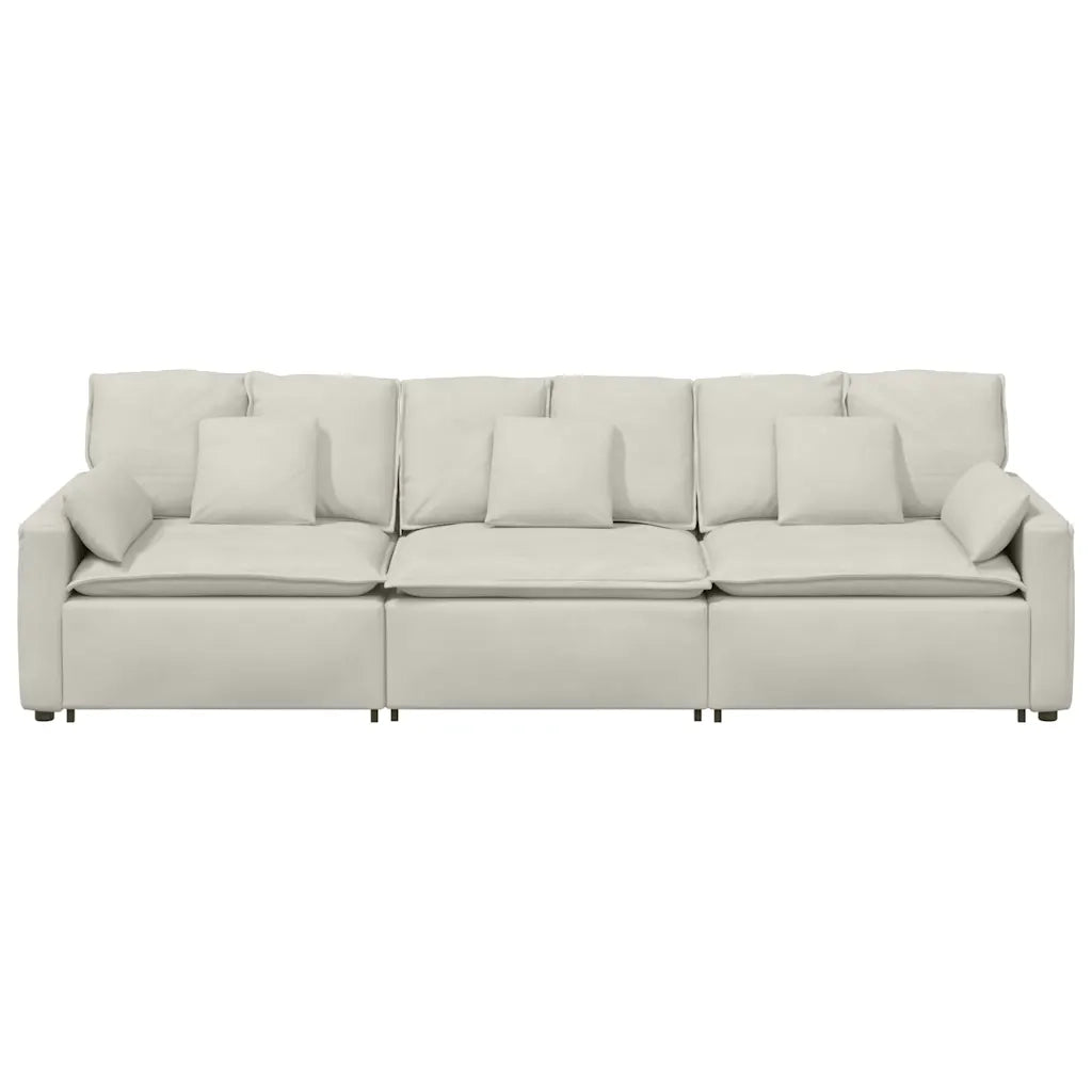 Divano Modulare con Cuscini Crema 3321106