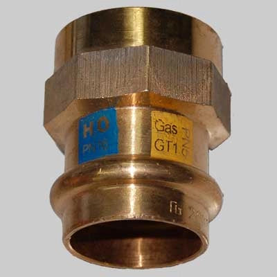 RACCORDO BRONZO DIRITTO FEMMINA A PRESSARE  12 x 1/2     MADE IN ITALY