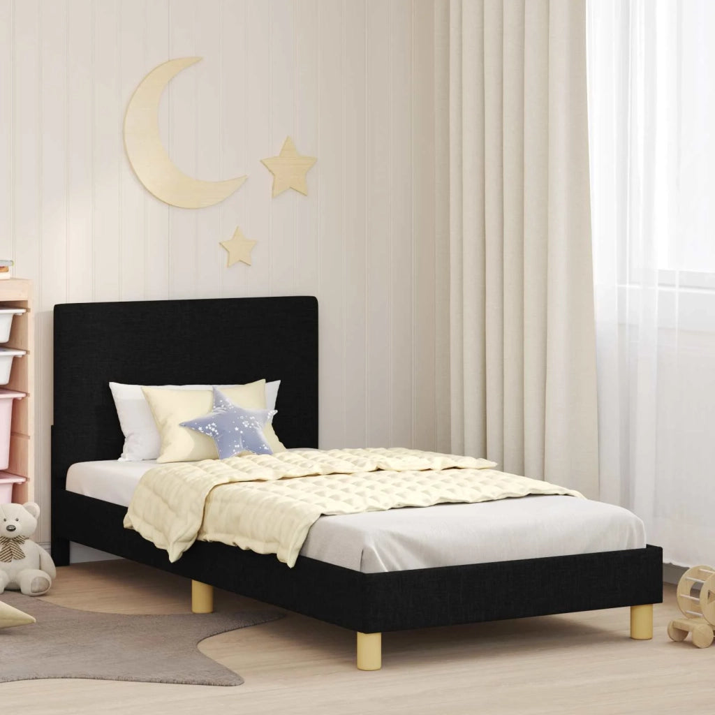 Struttura letto bambini con testata Nero 80 x 200 cm Tessuto 42010991