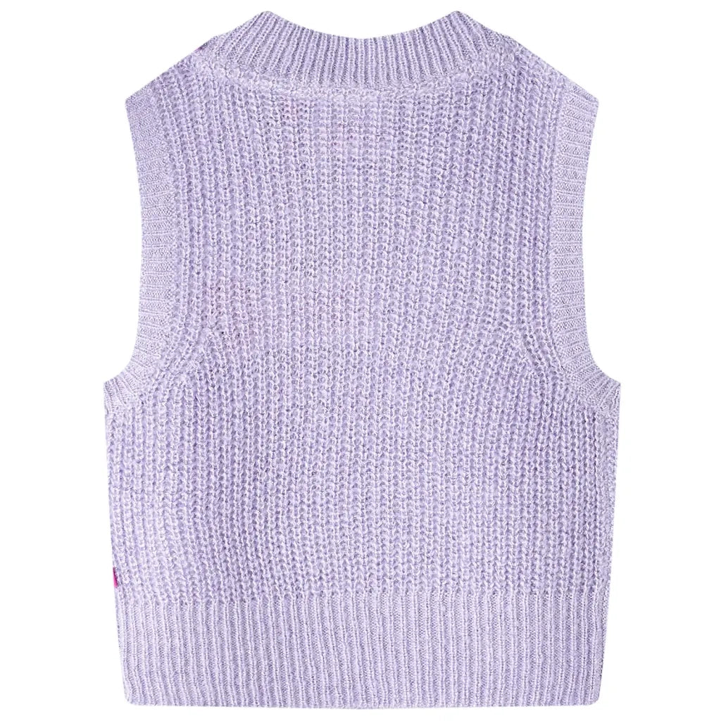 Gilet da Bambina Lavorato a Maglia Lilla Chiaro 92