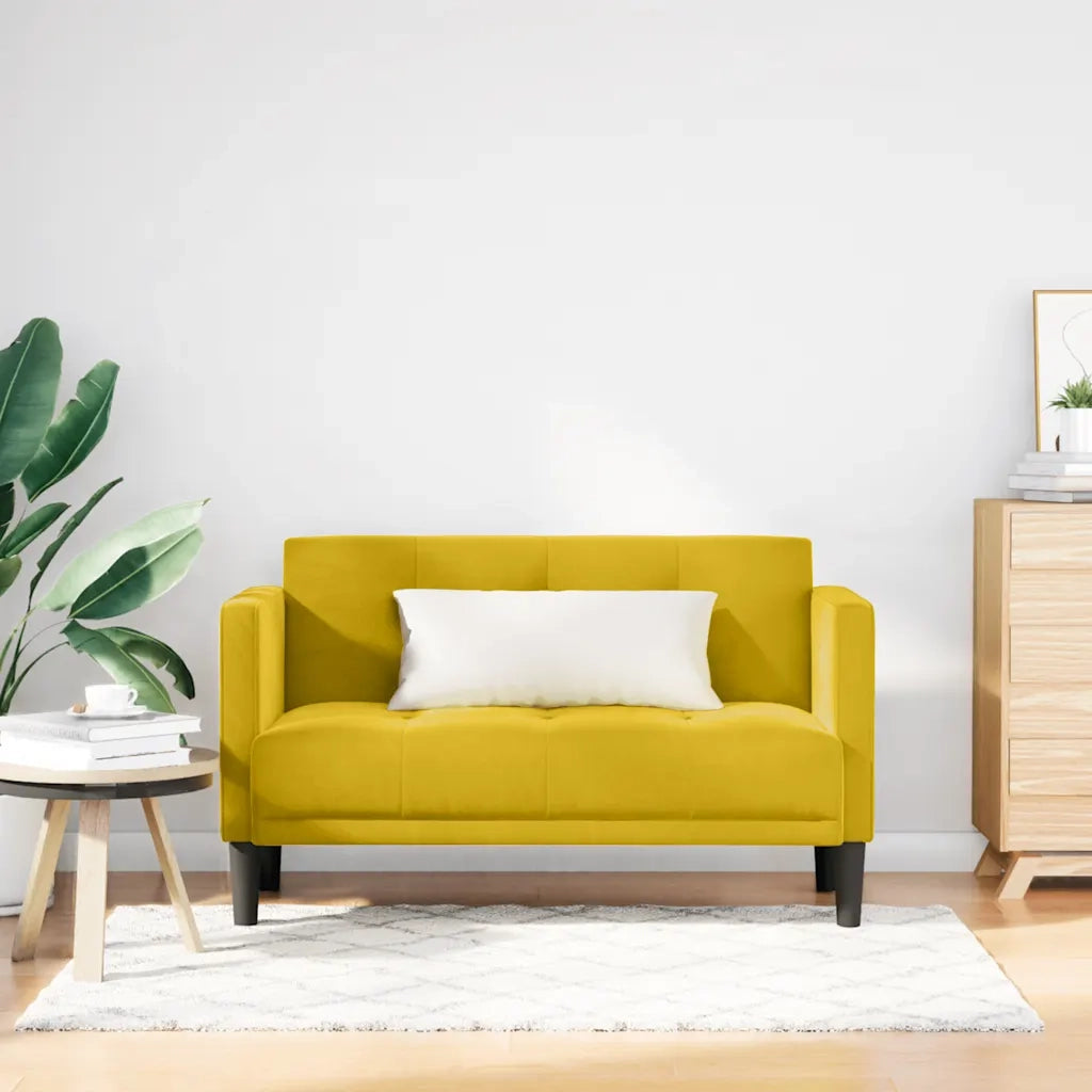 Divano Divanetto-Sofa Giallo 111 cm in Velluto