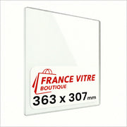 363 x 307 x 4 mm - Vetro per stufa a legna - vetro camino di ricambio - vetro per caminetto resistente al fuoco - France Vitre