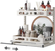 Organizzatore per la cucina sotto il lavello - 2 livelli rack regolabile per cucina e bagno