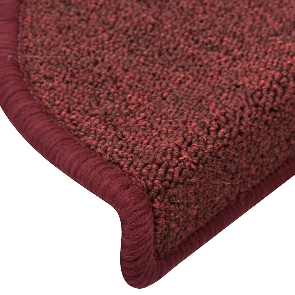 Tappetini per scale 30 pz 56x17x3 cm Bordeaux semicircolari 3365747