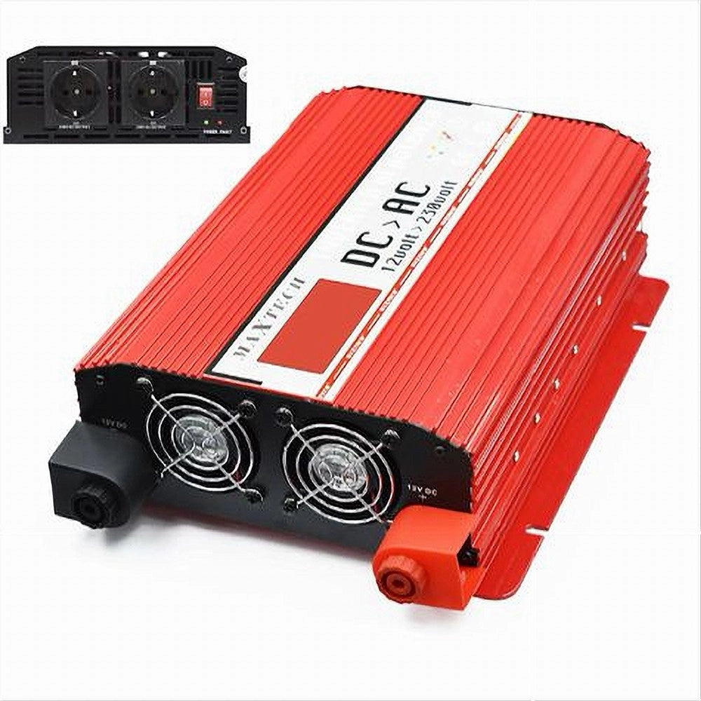 Trade Shop - Inverter Di Potenza Da 12v A 230v Tensione 1000w Camper Auto Maxtech Hb1000-12v -