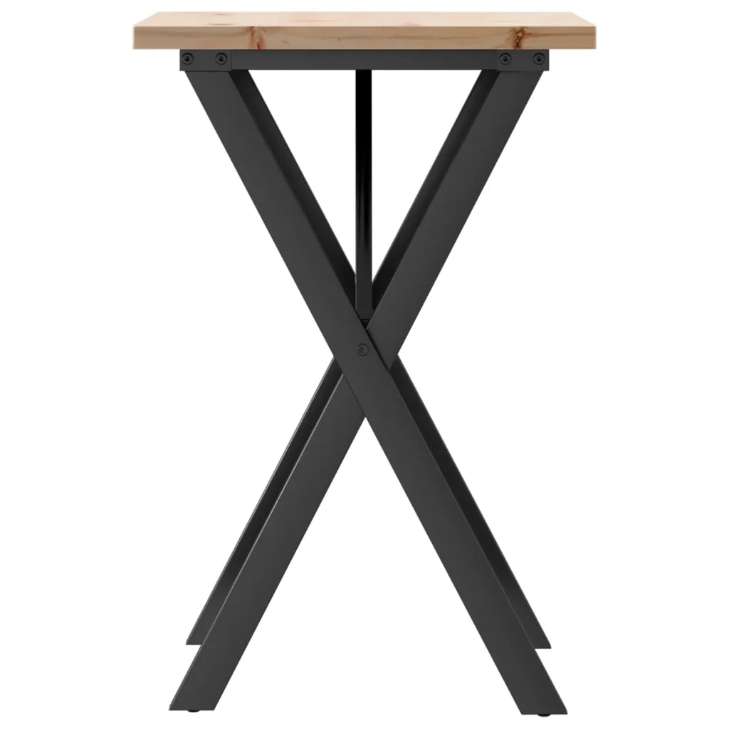Tavolo da Pranzo Telaio a X 50x50x75,5 cm Legno Pino e Acciaio 3282757