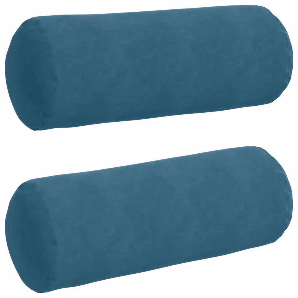 Cuscini a rullo 2 pz | Cuscini per sedie Blu ? 25 x 70 cm Tessuto in Cords