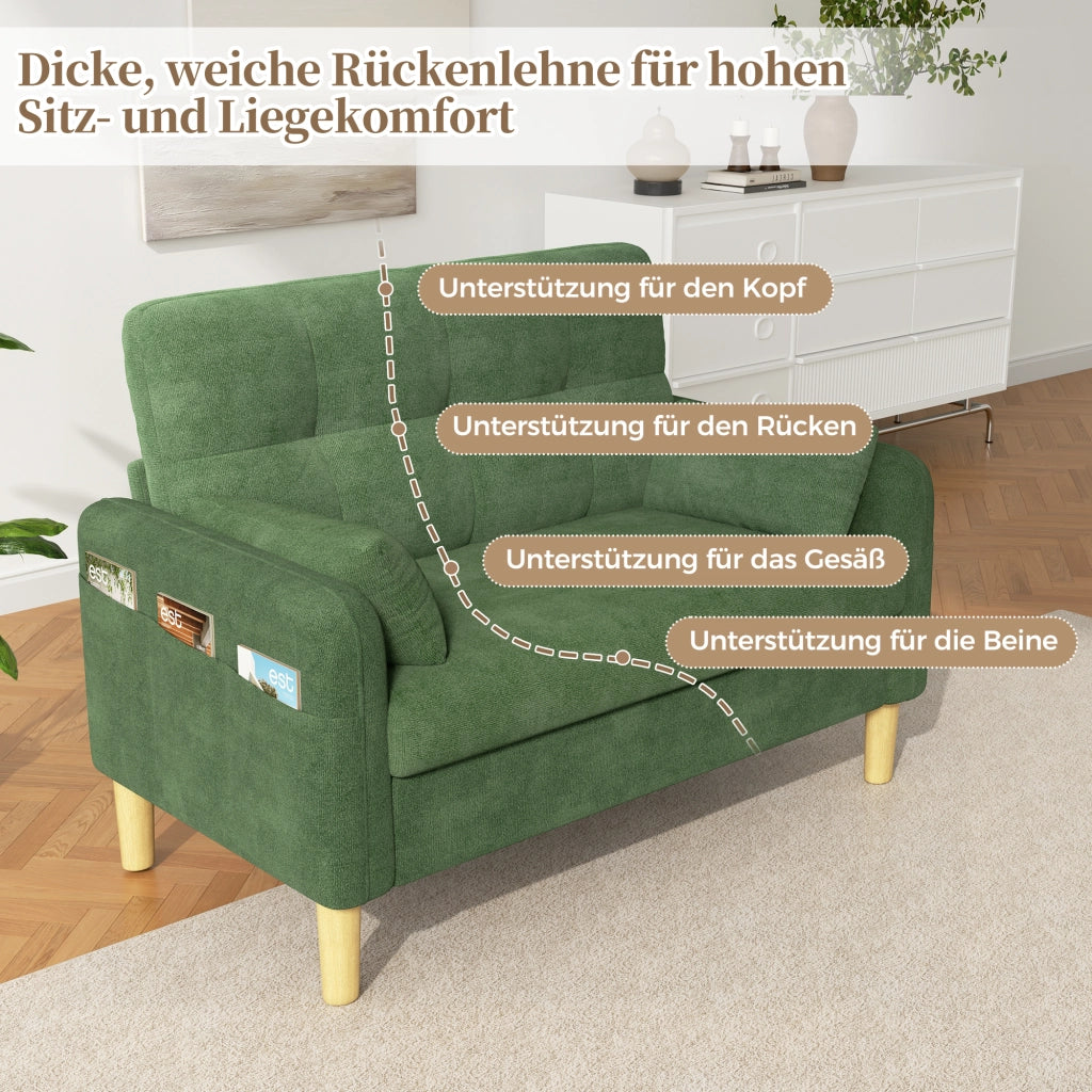 SOFA 2 POSTI 119x78x85 cm IN Ciniglia Verde